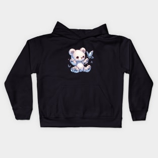 Curious Crystal Bear and Butterfly Kids Hoodie